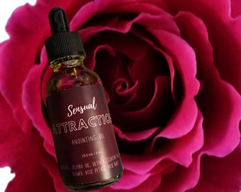 Sensual Attraction Anointing Oil - Anointing Oils for Candles - Ritual Oils - Intention Oils - Intention Anointing Oil - Love & Romance Oil