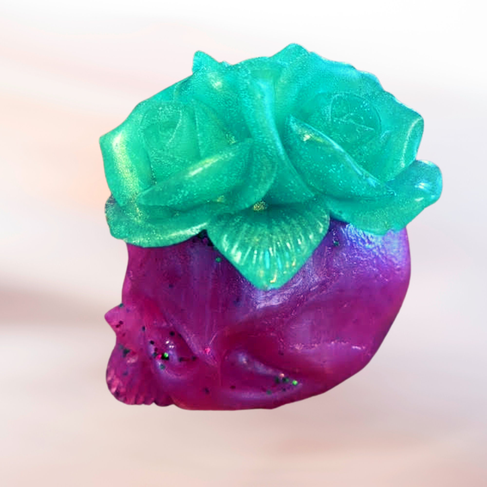 Handmade Resin Skull With Rose Etsy UK