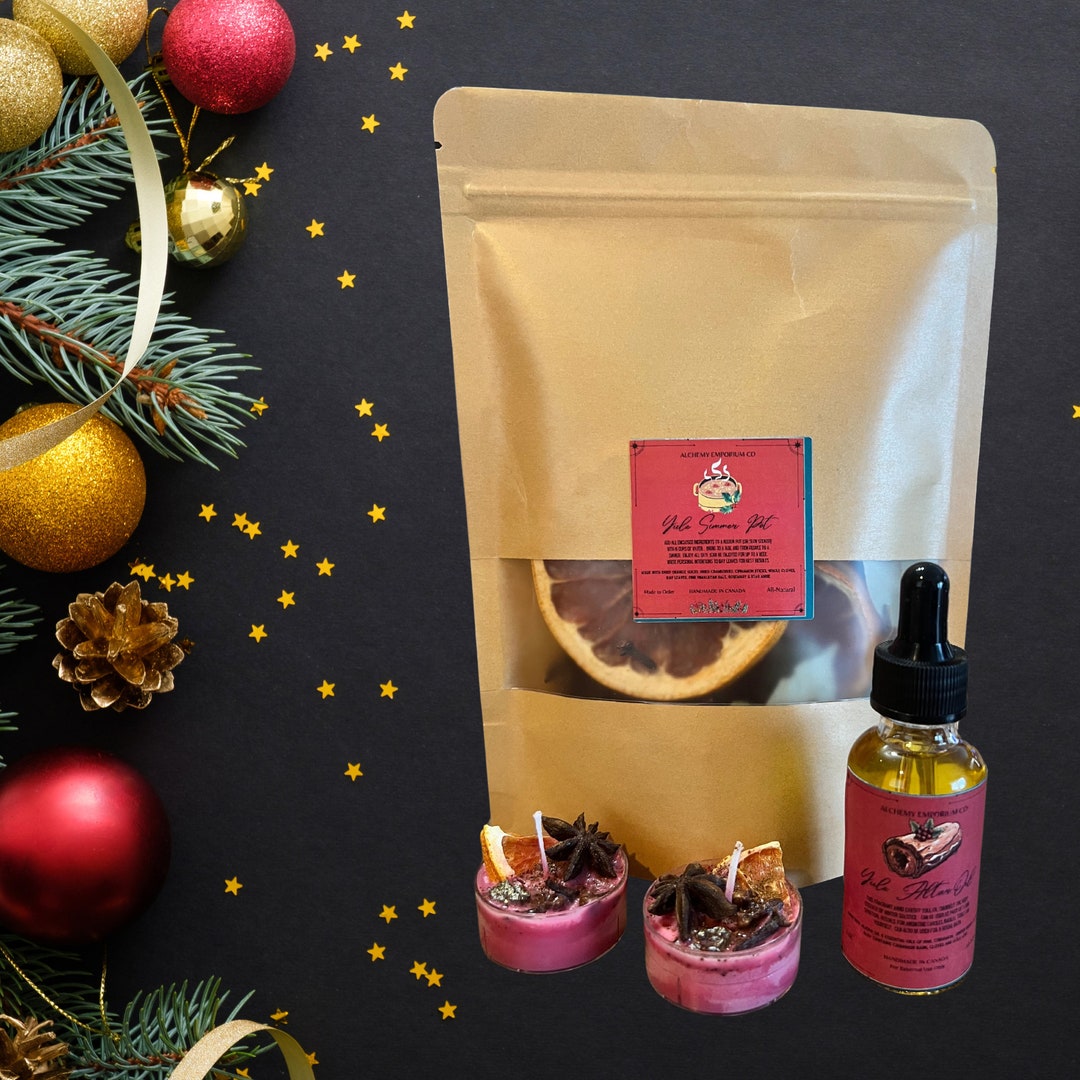 Yule Altar Oil Yule Tealight & Simmer Pot Gift Set Yule Etsy