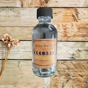 Moon Water - Charged Moon Water - Full Moon Water - 2 oz Full Moon Water Glass Bottle - Lunar Water
