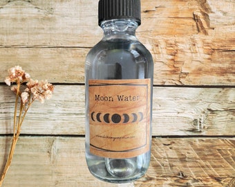 Moon Water - Charged Moon Water - Full Moon Water - 2 oz Full Moon Water Glass Bottle - Lunar Water