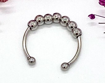 Bague anti-anxiété TDAH, anti-stress, en acier inoxydable de qualité supérieure, sans nickel, taille réglable, douce pour la peau, silencieuse, élégante, réglable, durable