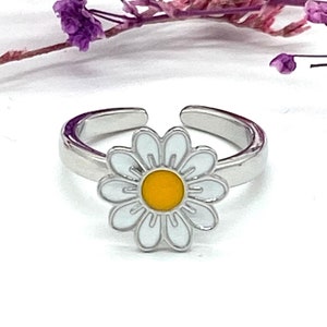 Blumenblüte zum Drehen ADHS Anxiety Anti Stress Angst Ring Edelstahl Nickelfrei größenverstellbar Fidget Ring Fidget Toy Spinner Ring leise