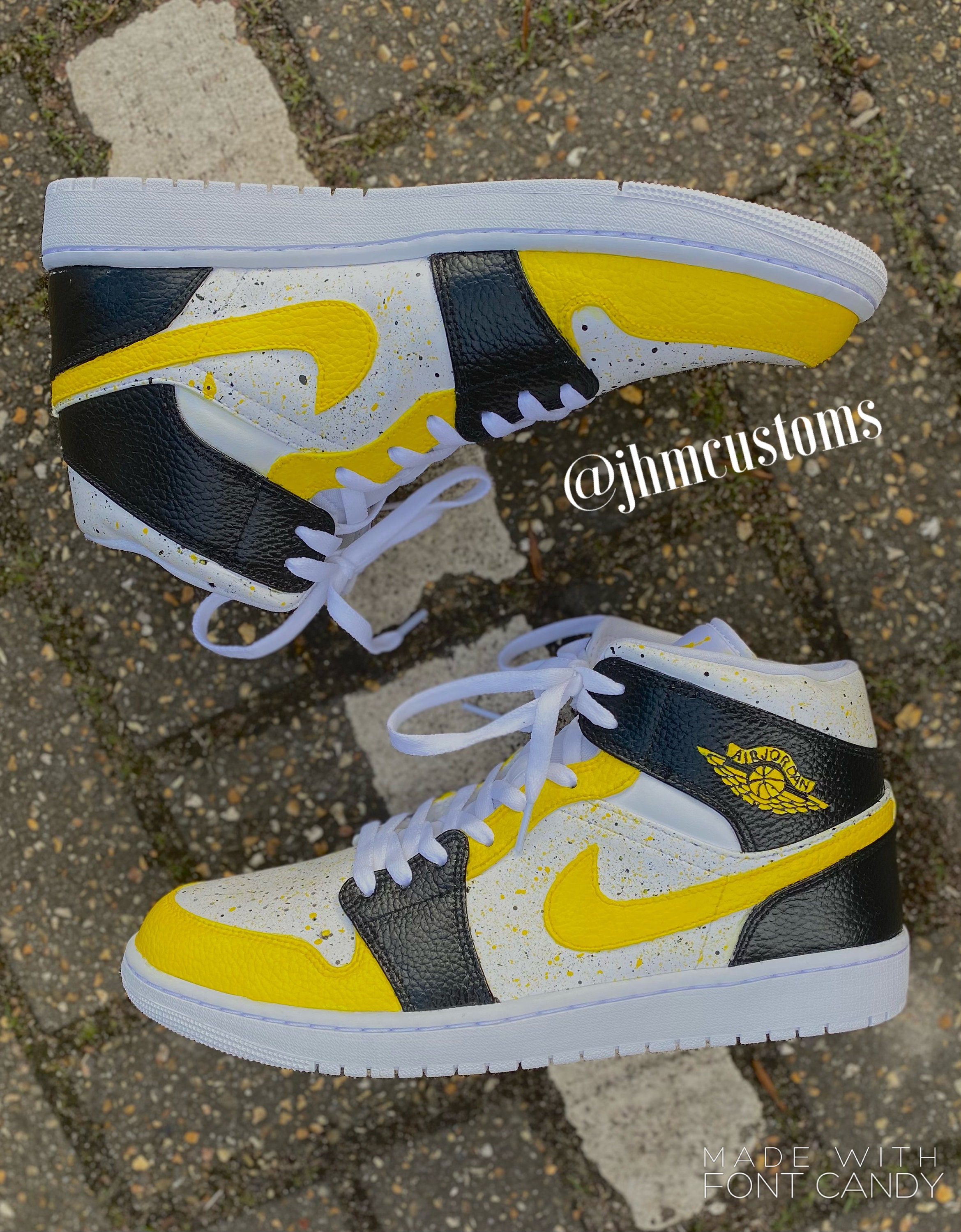 black and yellow jordan 1's