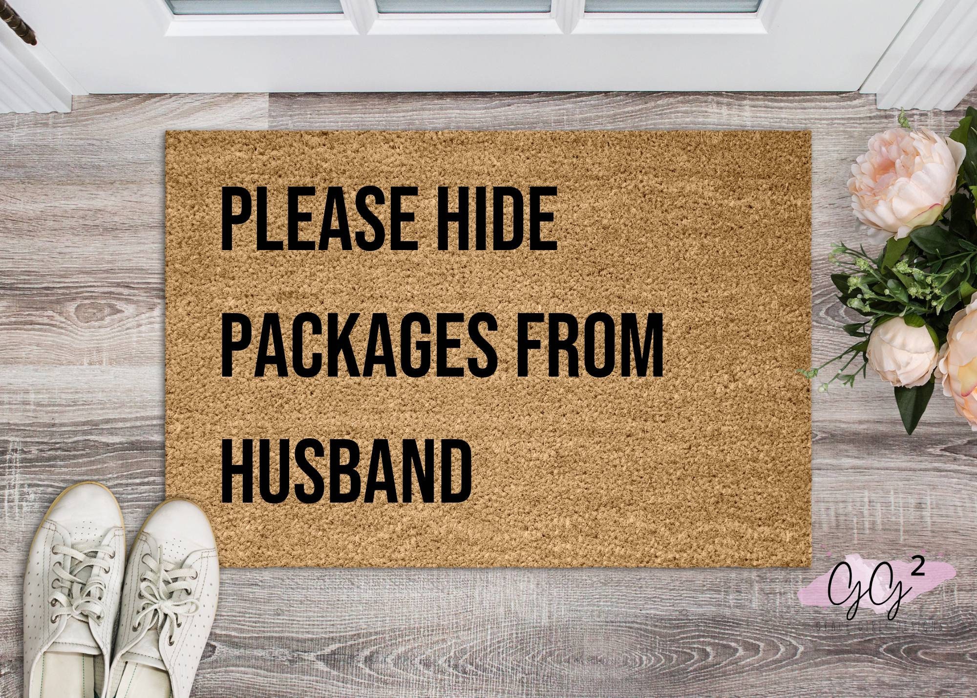Please Hide Packages From Husband Mat Door Mat Etsy
