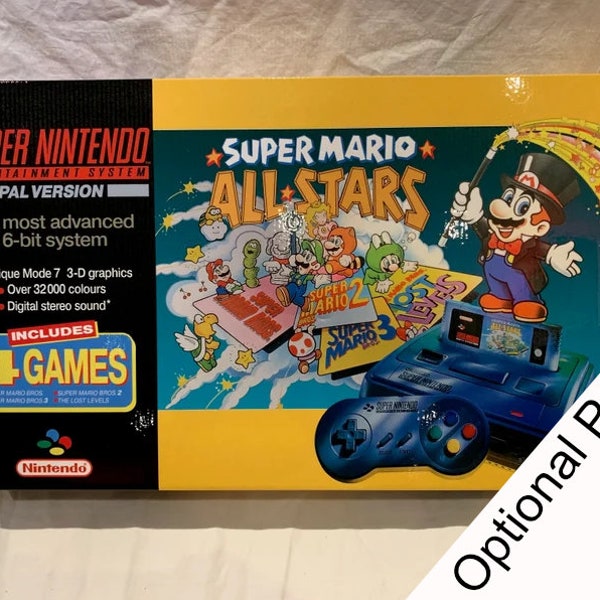 SNES Super Mario Gelb Konsole ONLY BOX ( Caja / Boîte / der Karton / Caixa / Scatola)