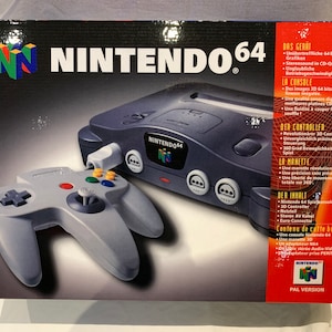 French/German N64 Standard EMPTY CONSOLE BOX for Nintendo 64 Dual Language ( Carton / Caja / Boîte / der Karton )