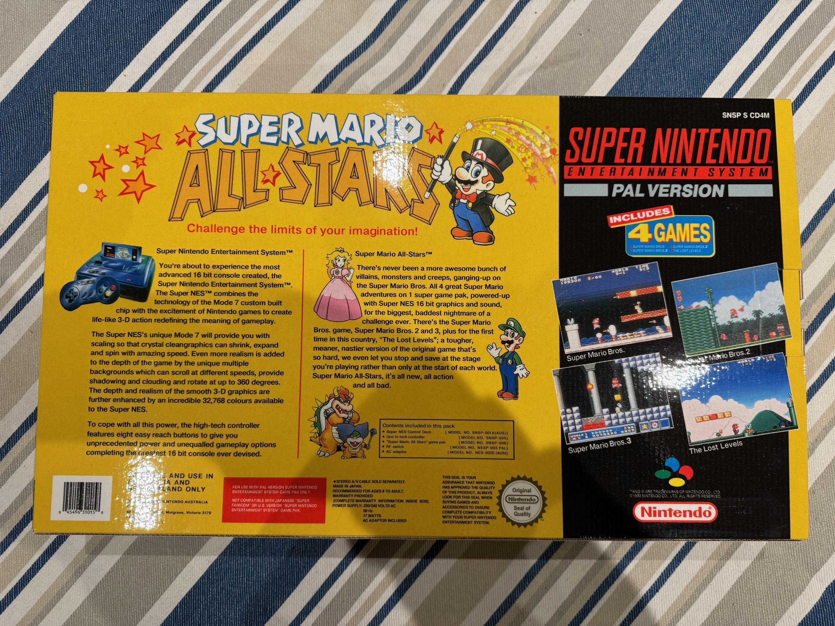 Australian - SNES Super Mario Yellow Console EMPTY BOX Only ( Caja ...