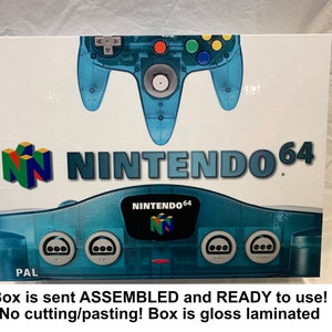 N64 Ice Blue Funtastic LEER Konsolenbox für Nintendo 64 ( Carton / Caja / Boîte / der Karton / Caixa)