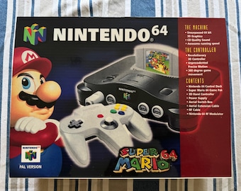 PAL/UK N64 Super Mario 64 Box SLEEVE Only for Nintendo 64 Console Box