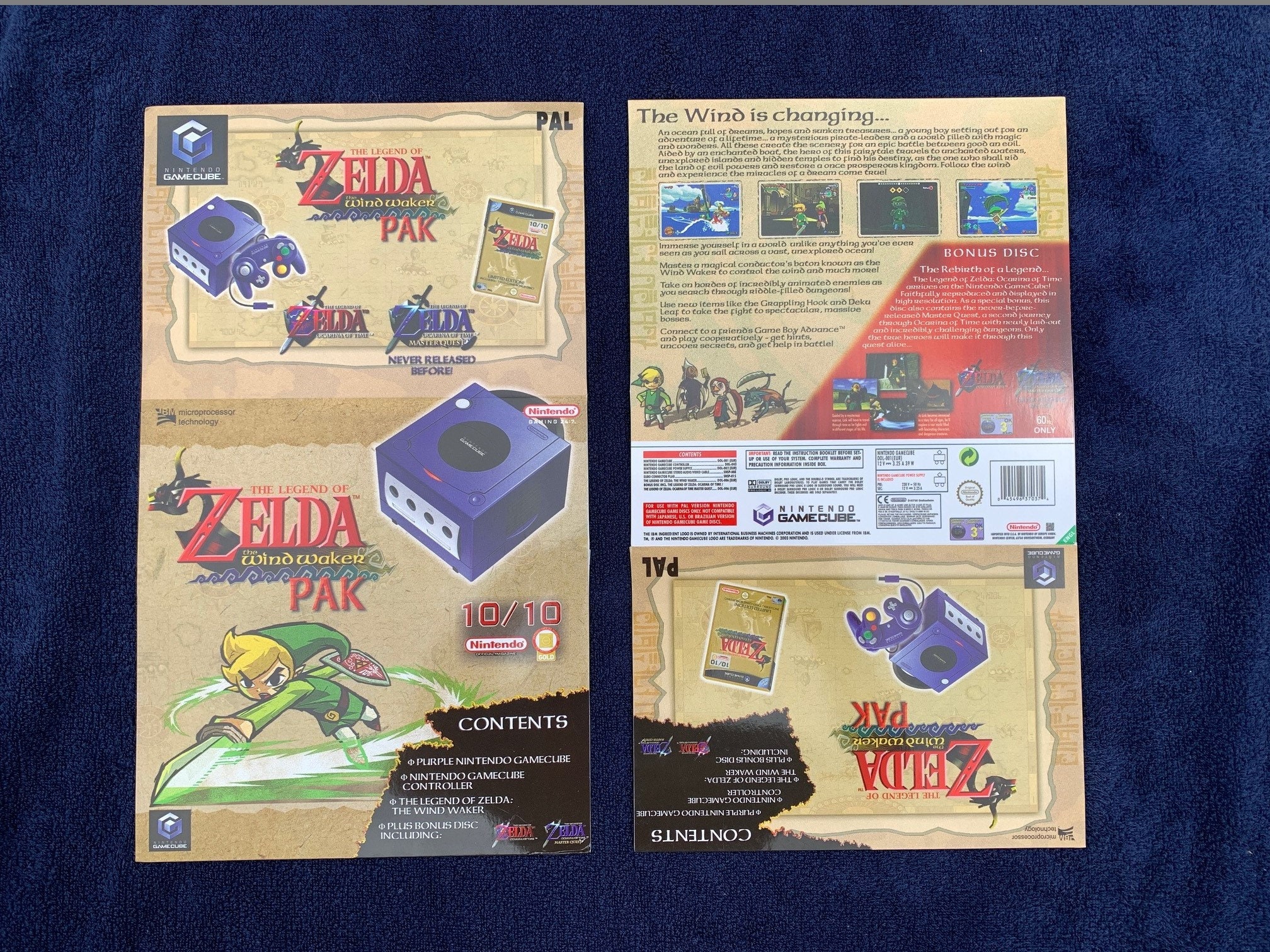 Zelda: The Wind Waker / Ocarina of Time Master Quest CIB Material