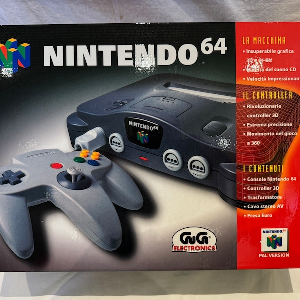 ITALIAN Nintendo 64 Standard PAL EMPTY Console Box Only N64 ( Carton / Caja / Boîte / der Karton / Scatola )