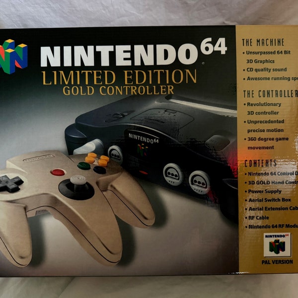 PAL Nintendo 64 Gold Edition UK EMPTY Console Box Only N64 ( Carton / Caja / Boîte / der Karton / Scatola )