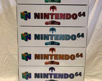 LEER Konsolen BOXEN - Nintendo 64 Funtastic Series ALLE 6 Leere Boxen Reproduktion Laminiert ( Caja / Boîte )