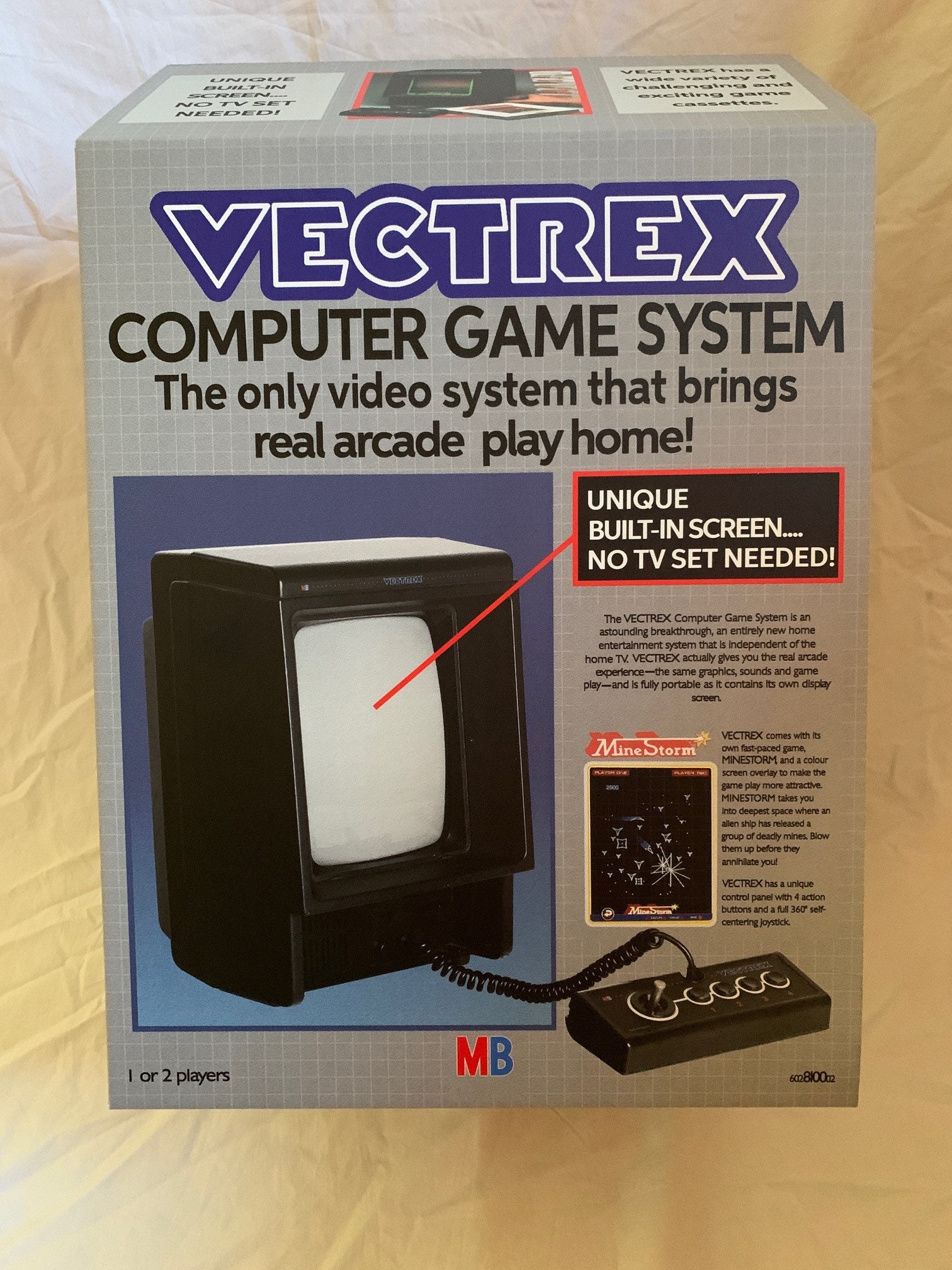 Vectrex Empty Console Box ENGLISH UK With OPTIONAL Cardboard poly