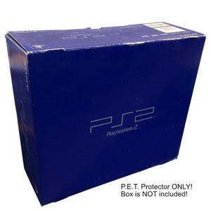 May include: A blue cardboard box with the PlayStation 2 logo and the text "P.E.T. Protector ONLY! Box is NOT included!" printed on it.