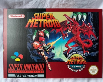 SNES Super Metroid Big Box EMPTY BOX Pal for Nintendo Carton Caja  Boîte Karton Scatola