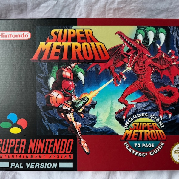 SNES Super Metroid Big Box EMPTY BOX Pal ( Carton / Caja / Boîte / der Karton / Scatola )