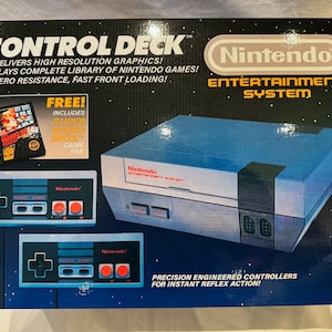 NTSC/USA Variant - NES &quot;Control Deck&quot; Console Empty Box Only - Optional Poly/Foam ( Caja / Boîte / der Karton / Caixa / Scatola)