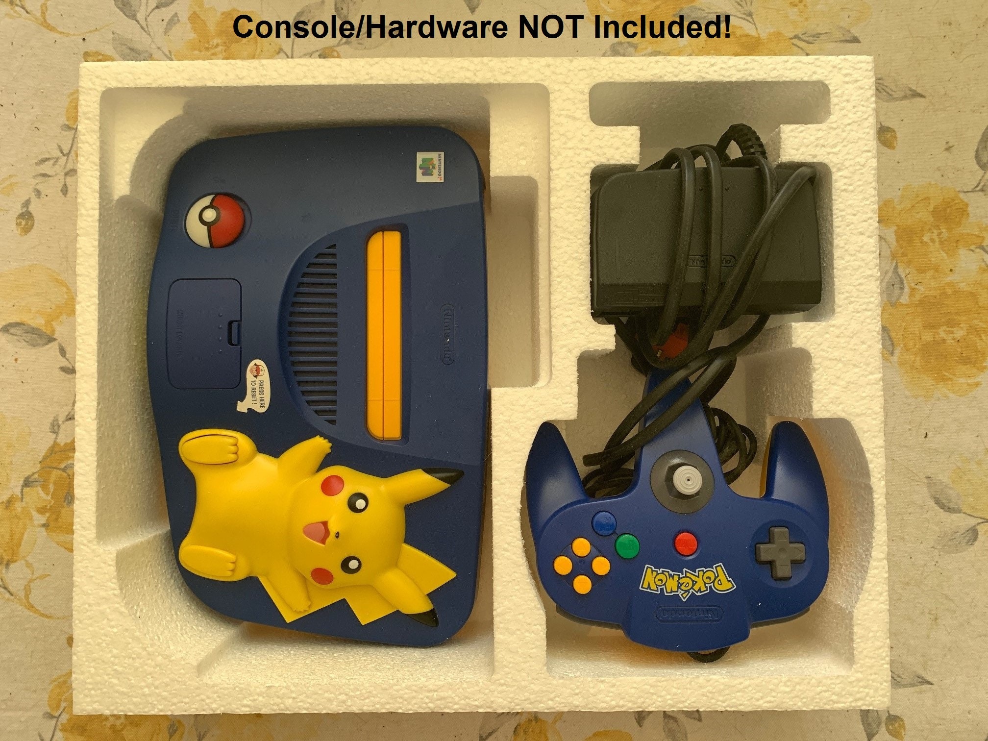 N64 Pikachu Polystyrene aka Polys / Insert / Foam Reproduction Nintendo 64  Pikachu Edition 