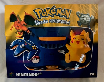 Nintendo 64 Pikachu EMPTY Console BOX with Optional Polys/Styrofoam ( Carton / Caja / Boîte / der Karton / Scatola )