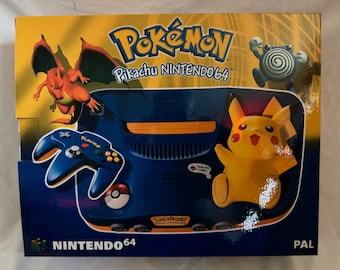 Nintendo 64 Pikachu EMPTY Console BOX with Optional Polys/Styrofoam ( Carton / Caja / Boîte / der Karton / Scatola )