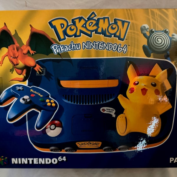 Nintendo 64 Pikachu EMPTY Console BOX with Optional Polys/Styrofoam ( Carton / Caja / Boîte / der Karton / Scatola )