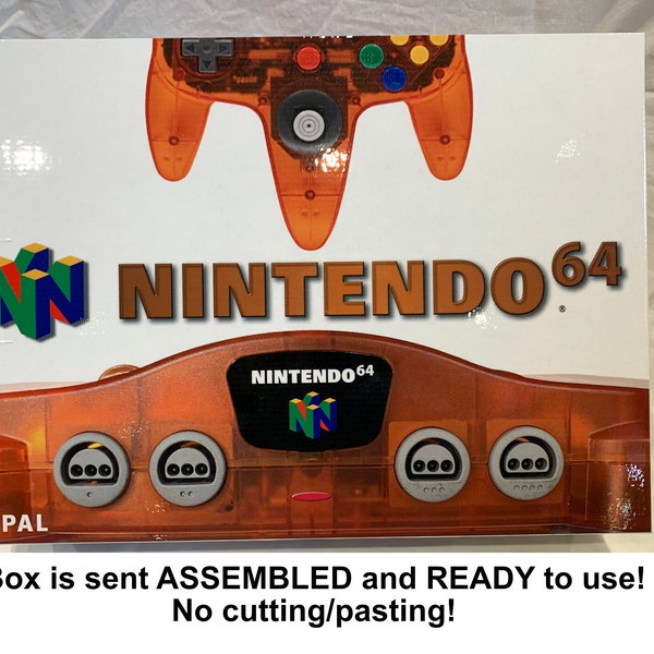 Nintendo 64 Fire Orange Funtastic EMPTY CONSOLE BOX ( Carton / Caja / Boîte / der Karton / Caixa / Scatola )