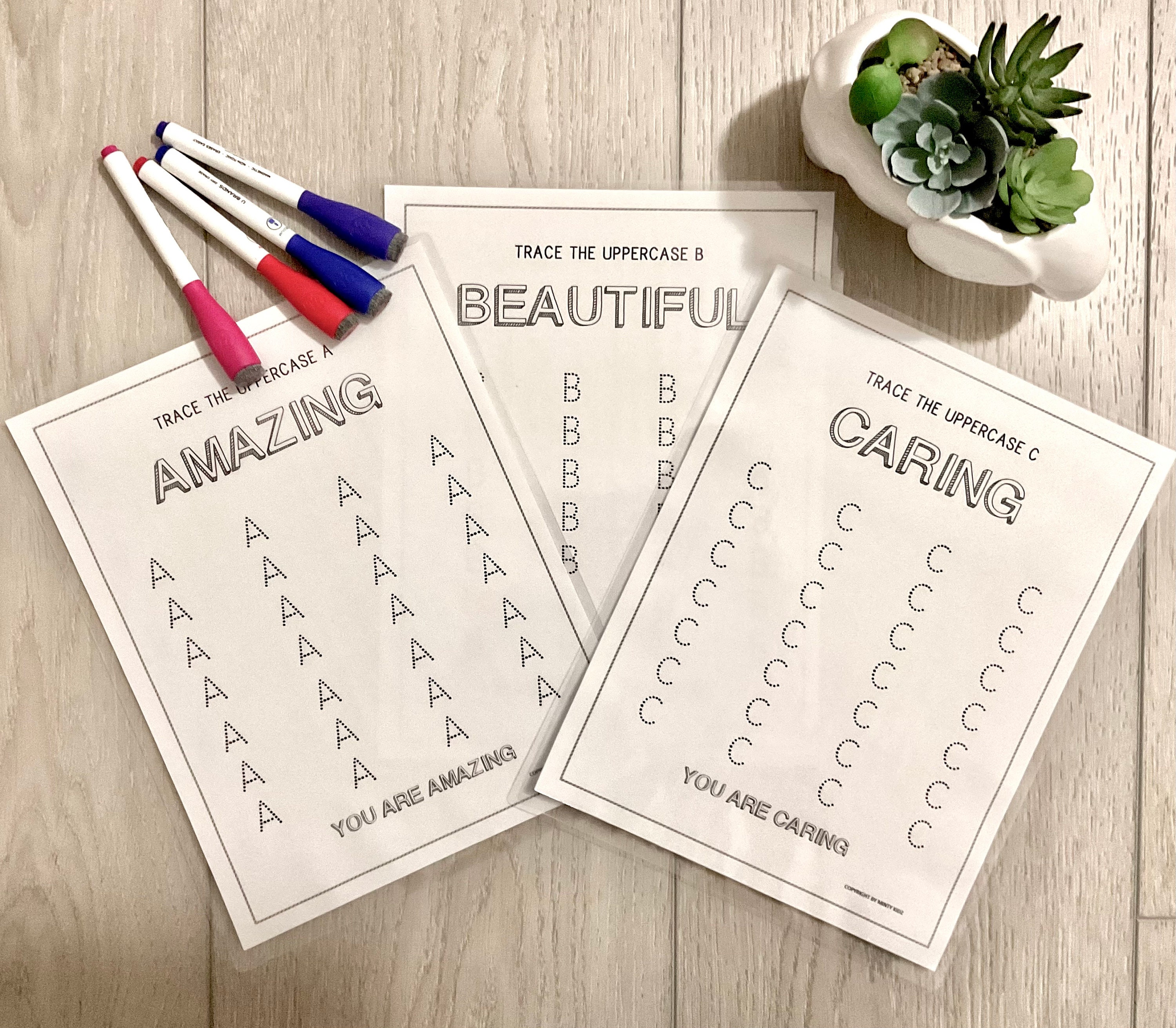 52 Alphabet Tracing With Positive Reinforcement Worksheet AZ Uppercase