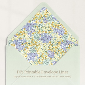 Printable Envelope Liner | Fun Floral DIY Wedding Envelope Liner | Instant Download | Fits A7 Envelopes | Design: Lisbon