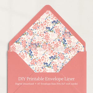 Printable Envelope Liner | Pink and Blue Envelope Liner | Colorful Fun Abstract | Fits A7 Envelopes | Design: Capri