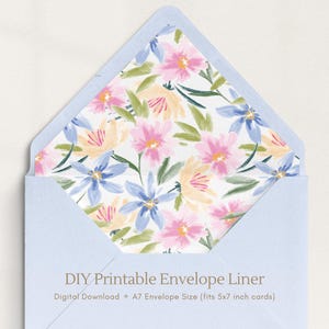 Printable Envelope Liner | Floral DIY Wedding Envelope Liner | Instant Download | Fits A7 Envelopes | Design: Charleston