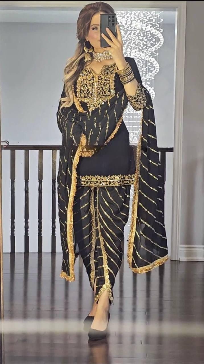 Black dhoti salwar suit 2025