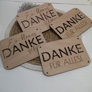 Dankeschön ein kleines danke Karte aus Holz zum verschenken für Weihnachten oder Geburtstag Geldgeschenk Dankeschön