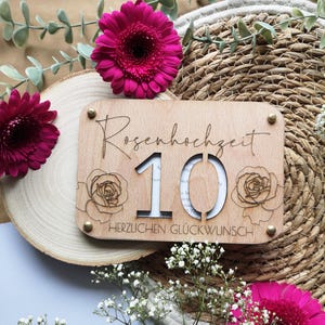 Geschenk zur Silberhochzeit Rubin Hochzeit Goldene hochzeit Gnadenhochzeit Geldgeschenk Jubiläum Holz Karte personalisiert
