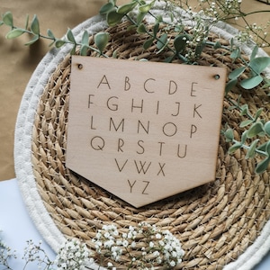 ABC für Schulkinder Schulanfang Geschenk Einschulung Holz Schild boho Zimmer erster Schultag 1x1 Mathe Deutsch