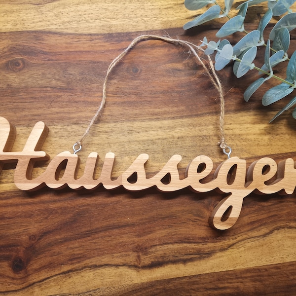 Haussegen Schriftzug Holz 34cm   Buche und oder Eiche Haus Segen Marsila-Design