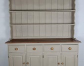 Painted Refurbished Kitchen Welsh Dresser Painted in Annie Slaon Country Grey.