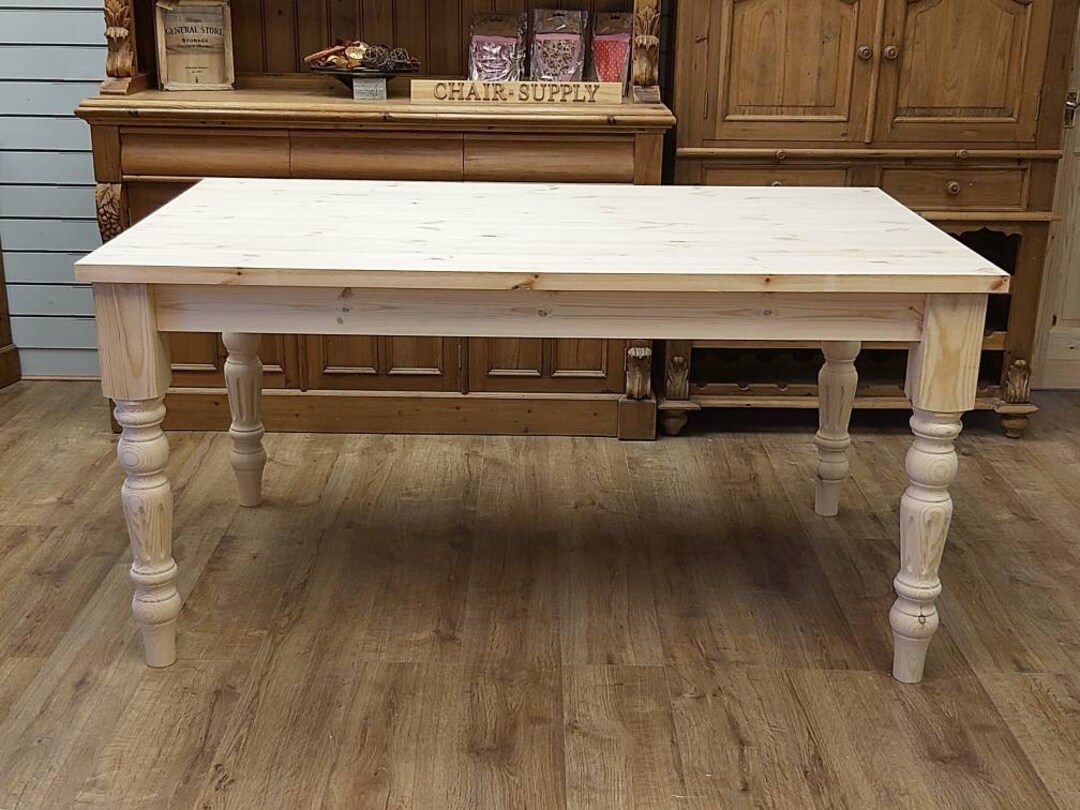 Brand New Made to Order Solid Pine Raw Wood Farmhouse Kitchen Dining ...