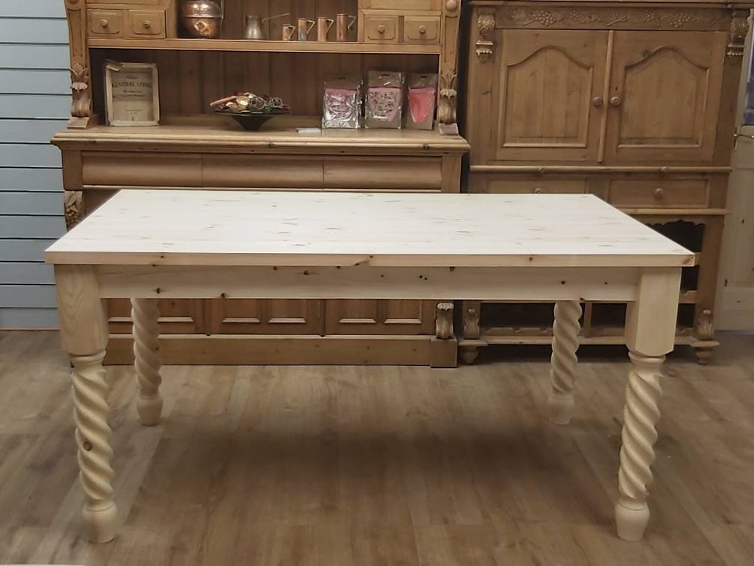 Brand New Made to Order Solid Pine Raw Wood Farmhouse Kitchen Dining ...