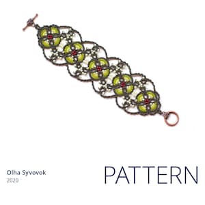 Tatted bracelet pattern, tatting bracelet, lace tutorial, tatted geometric pattern
