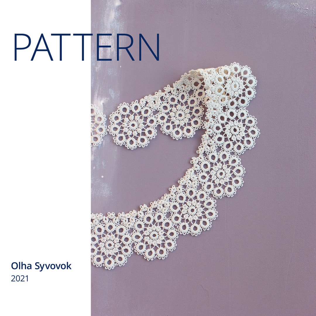 Tatting Pattern Collar Pattern Collar Tutorial Lace Collar Etsy