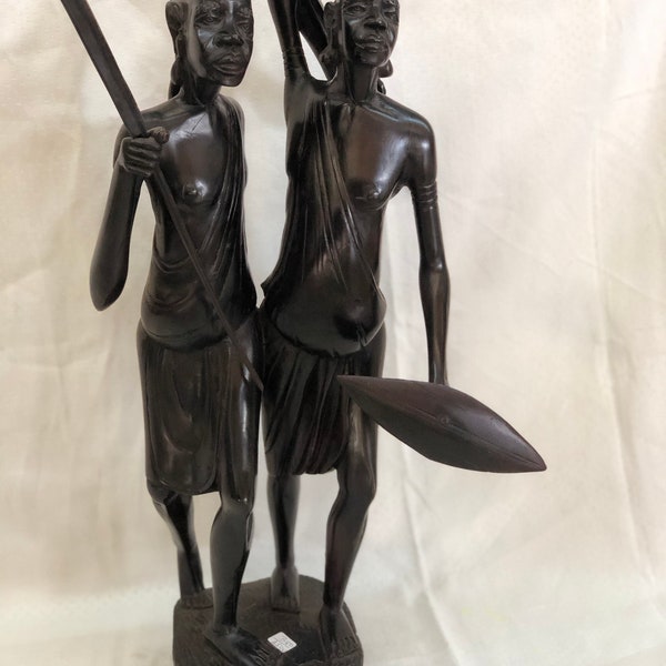 Home decor African Spirit of the Maasai Handcrafted African Maasai Warriors Sculpture - A Captivating and Cultural Home Décor Masterpiece"