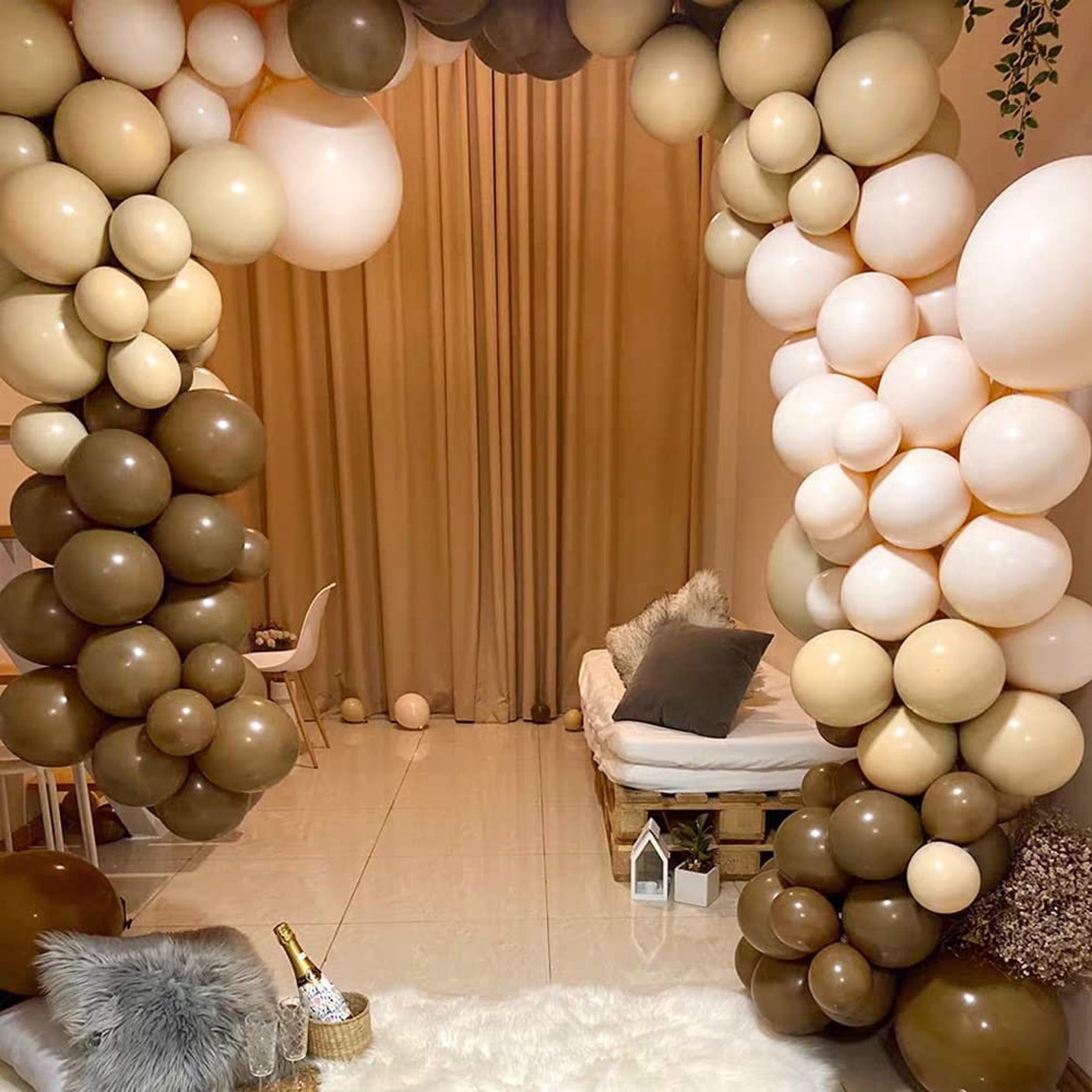 Brown Balloon Garland Kit Arch Light Jungle Cream Baby Shower | Etsy