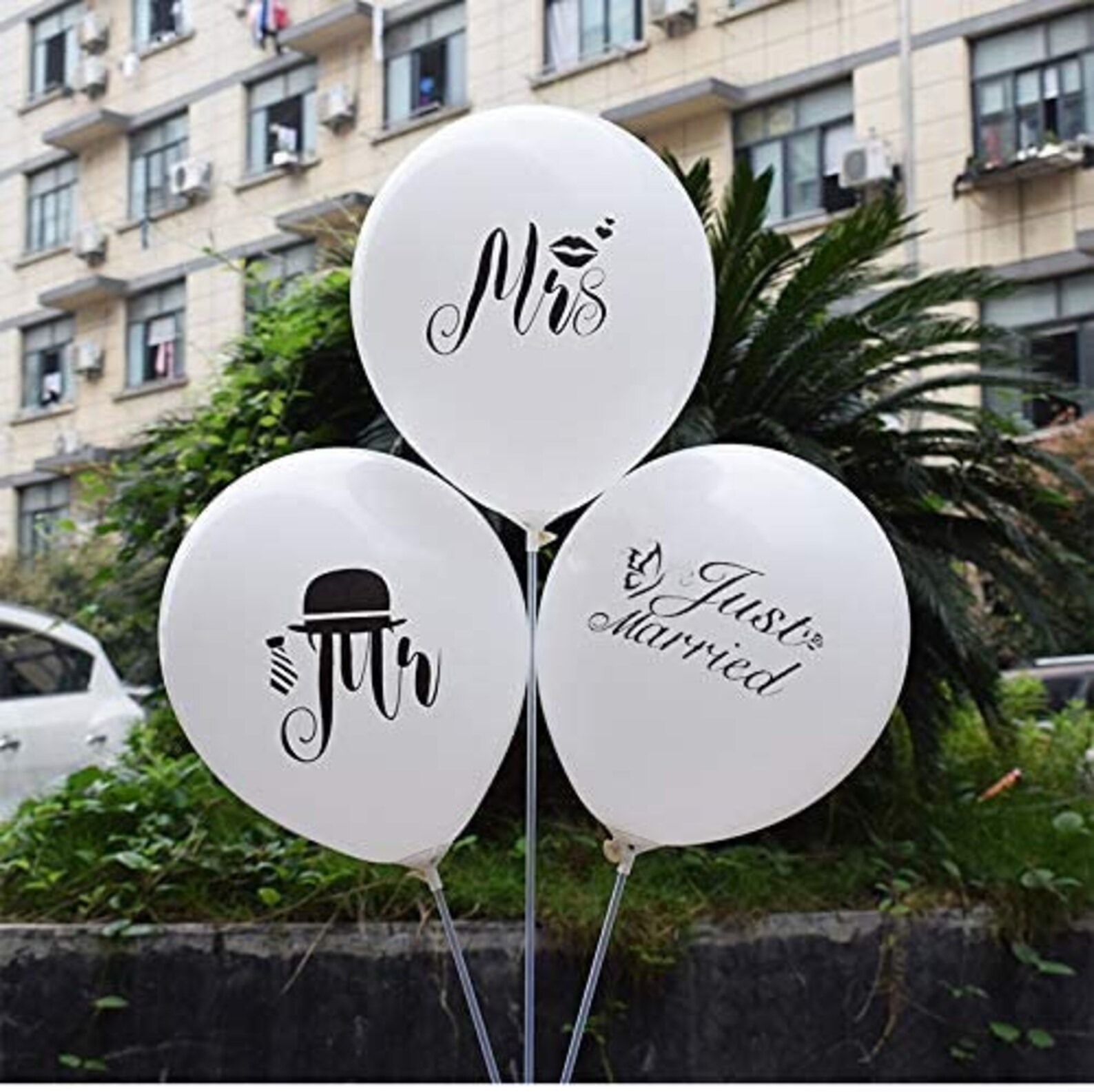 30Pcs Mr. & Mrs Just Married Balloons 10in Wedding White Etsy