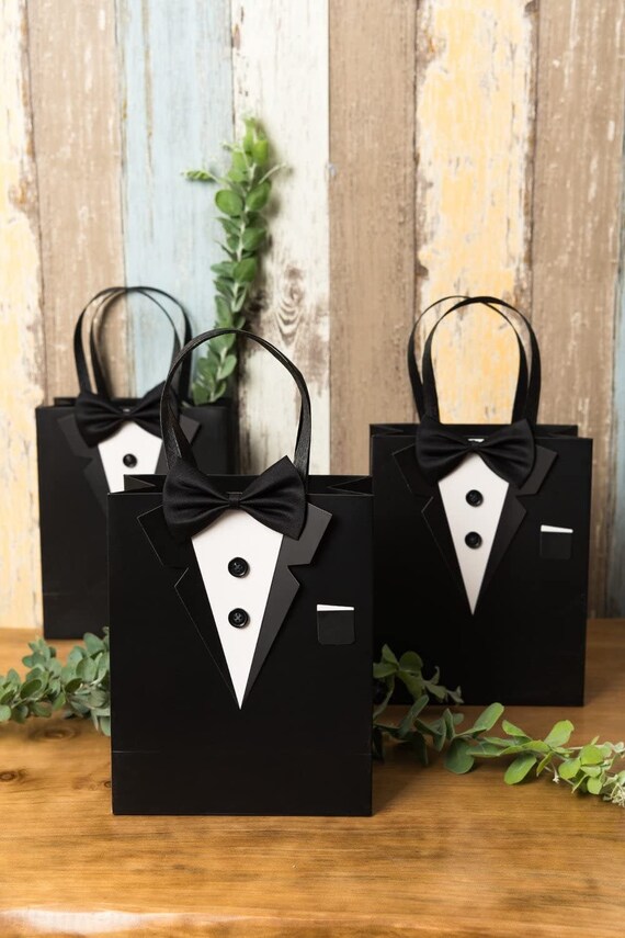 Classic Black Tuxedo Gift Bags for Groomsman Father's Etsy