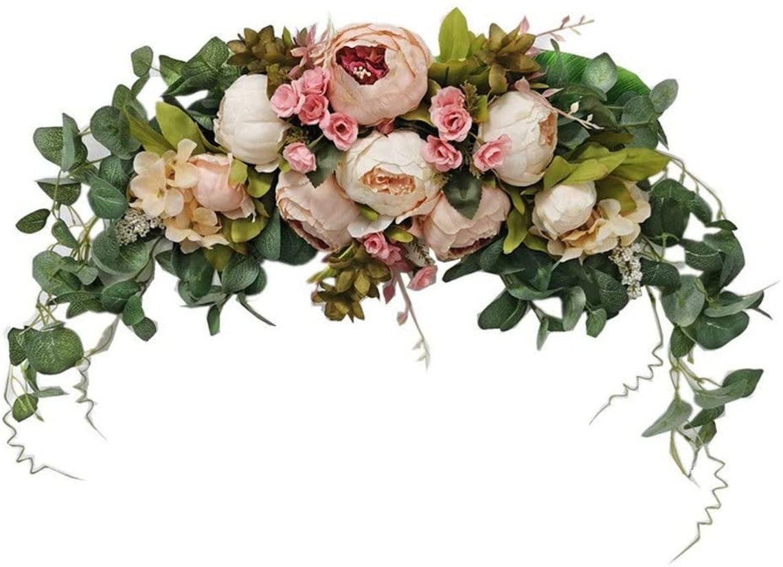 30 Inch Rustic Artificial Floral Swag for Lintel Green Leaves Etsy