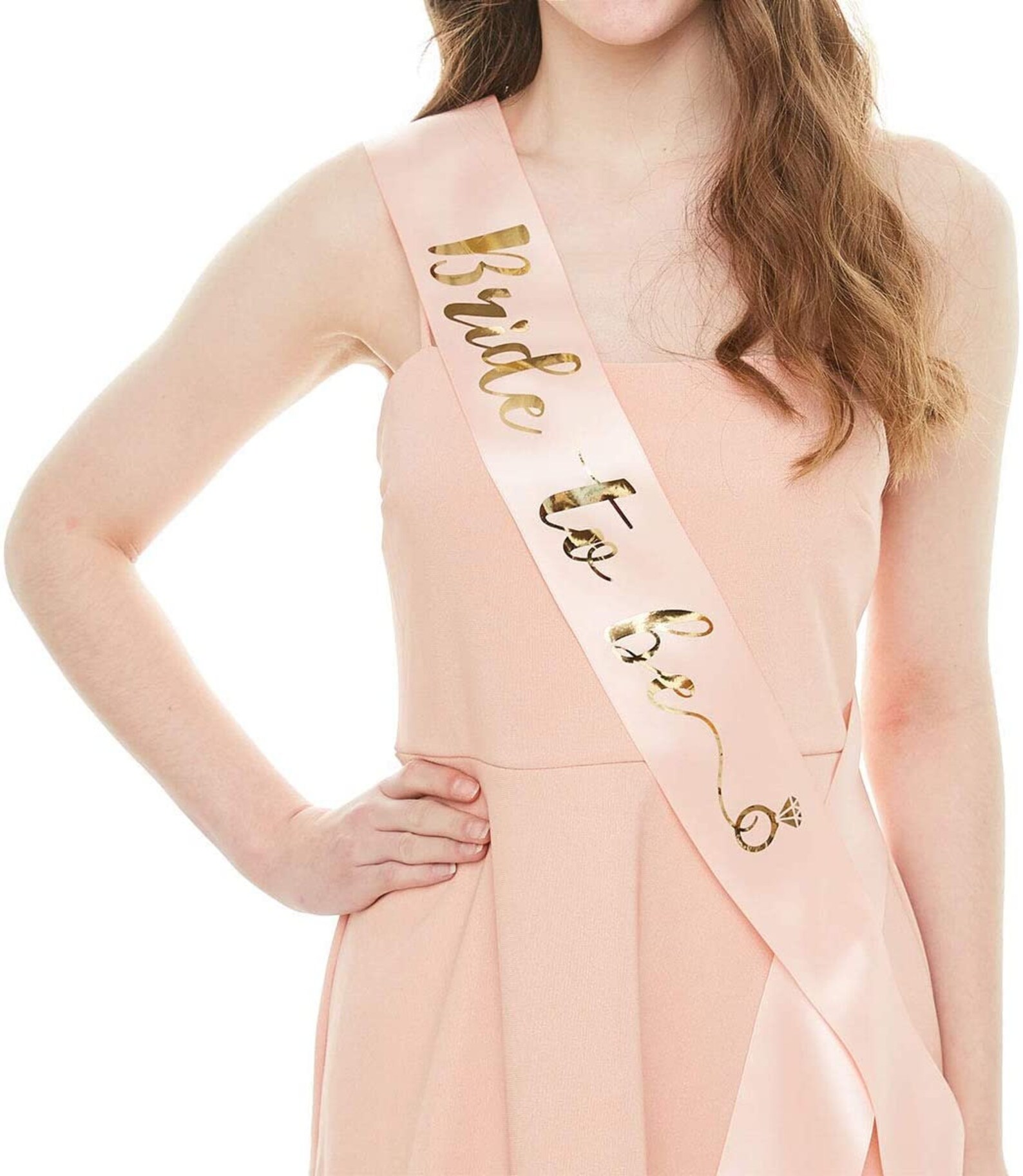 Bridal Shower Sash and Veil & Flower Crown Set Rose Gold Etsy
