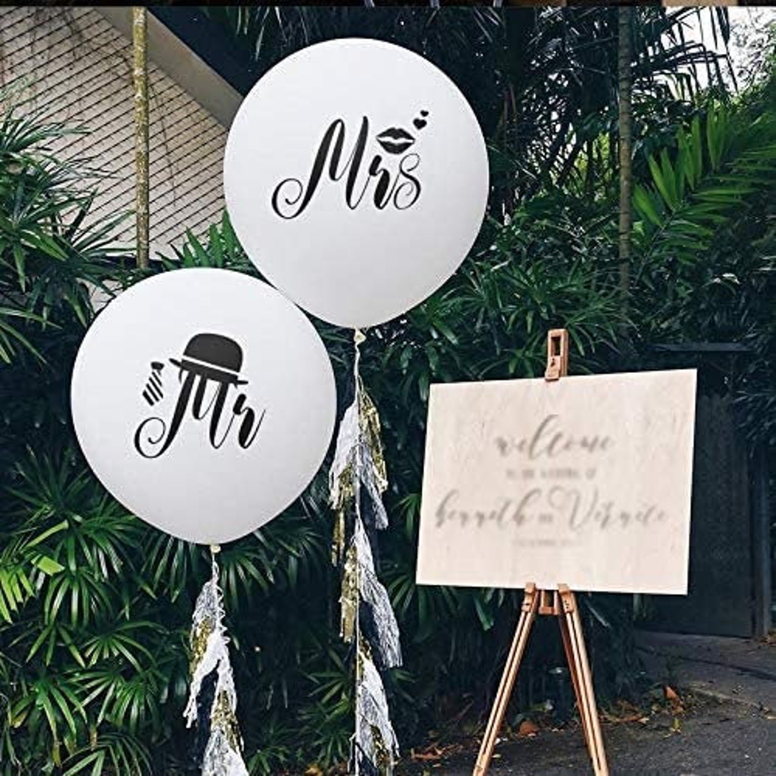 30Pcs Mr. & Mrs Just Married Balloons 10in Wedding White Etsy