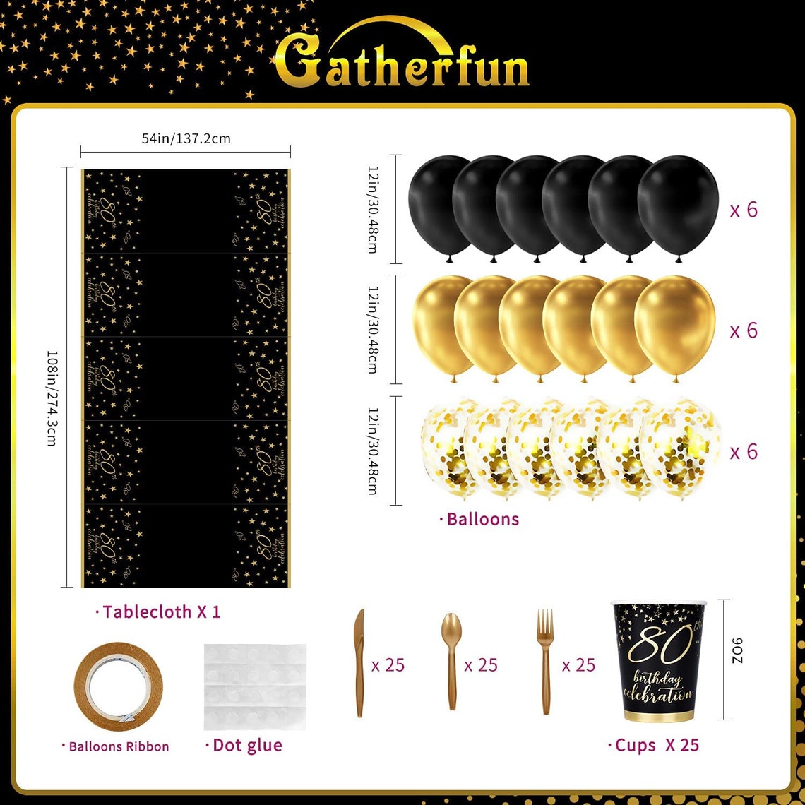 80th Birthday Party Supplies Disposable Paper Plates Napkins Etsy